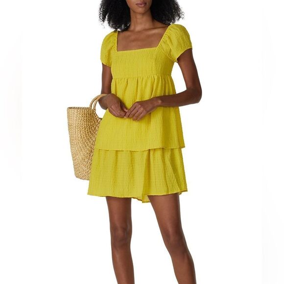 RTR NOW women's Mustard Gold Babydoll Dress size small in golden‎ yellow - Picture 1 of 15
